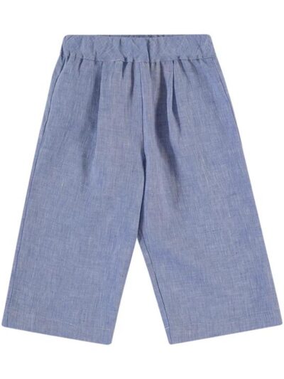 Pantalone a palazzo in lino turchese L'Orsobruno