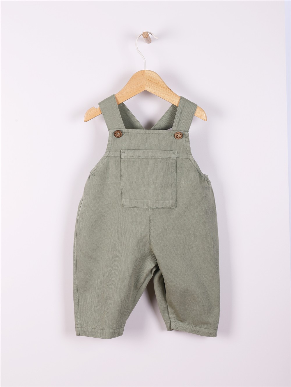 Salopette in cotone verde Wedoble