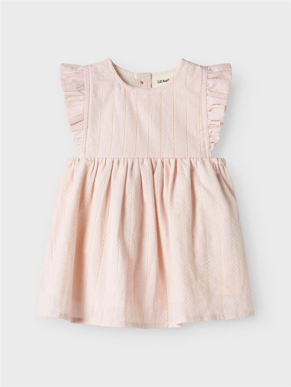 Abito con inserti traforati e alette rosa chiaro Lil Atelier