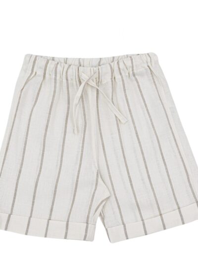 Bermuda in lino panna con riighe beige Per te