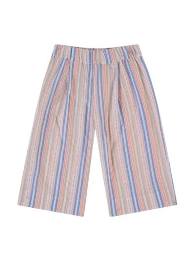 Pantalone lungo a righe azzurre e arancioni L'Orsobruno