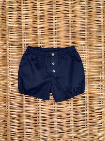 Culotte in cotone millerighe blu e bottoni madreperla Baroni