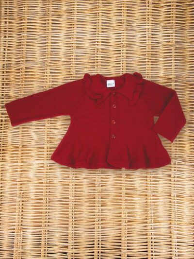 Cardigan con colletto rouge bordeaux Baroni