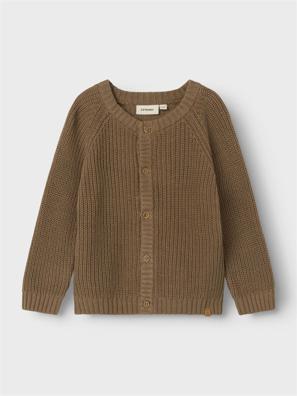 Cardigan in cotone tricot fango Lil Atelier