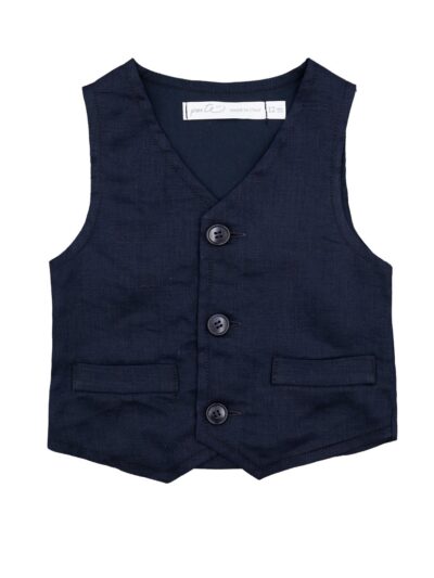 Gilet in lino blu Per te