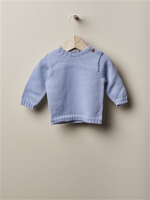 Maglione girocollo in lana celeste Wedoble