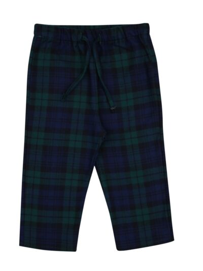 Pantalone con coulisse tartan verde e blu Per te