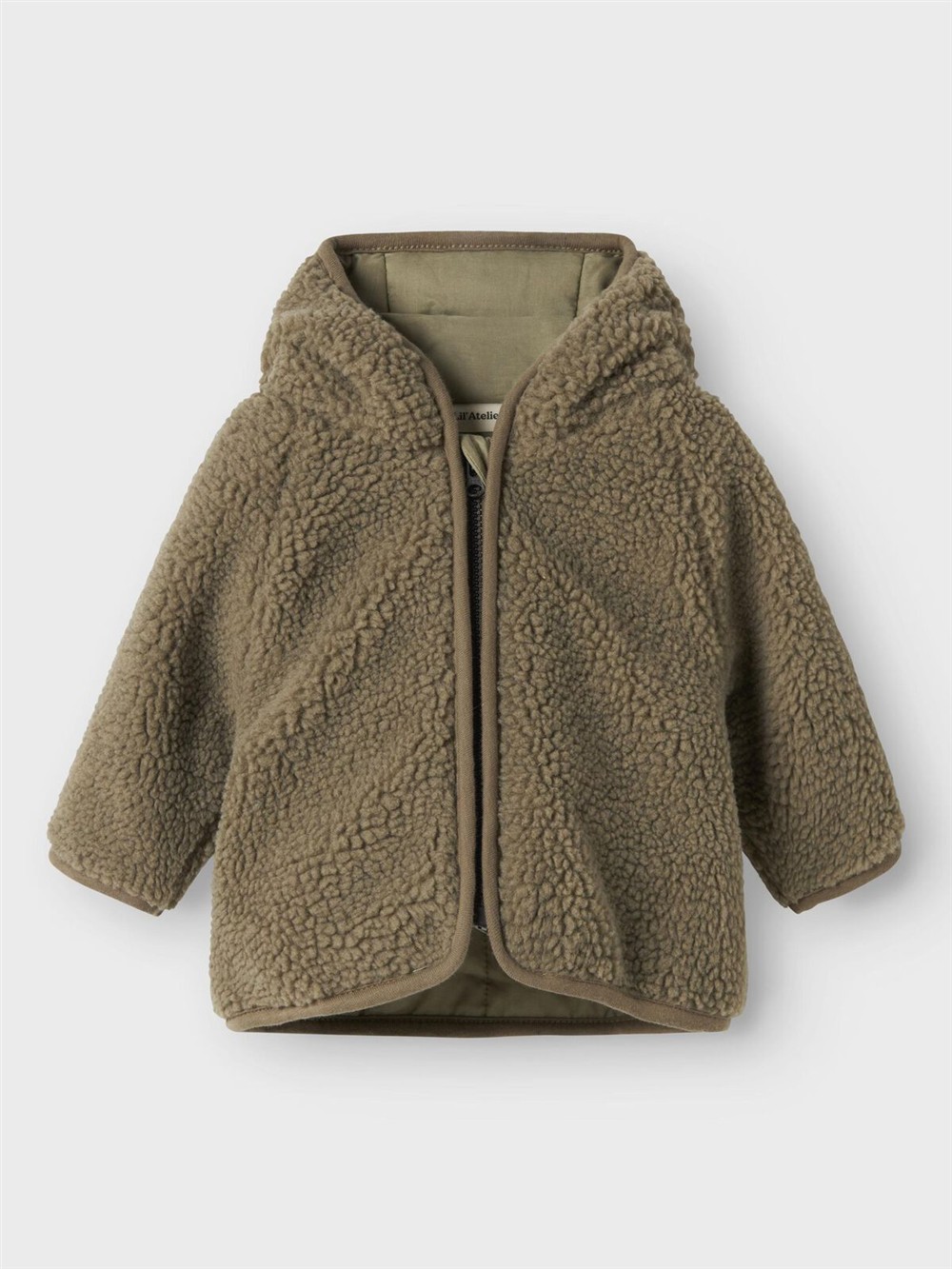 Cappottino con cappuccio teddy verdone Lil Atelier