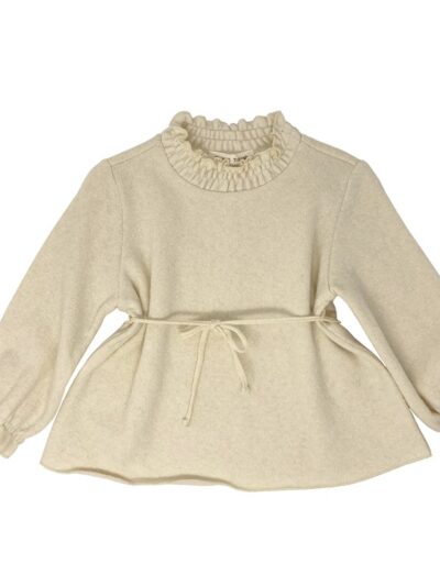 Felpa in caldo cotone con polsini e laccetto panna Zhoe & Tobiah