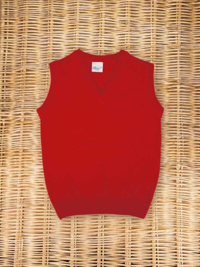 Gilet lana misto cashmere rosso Baroni