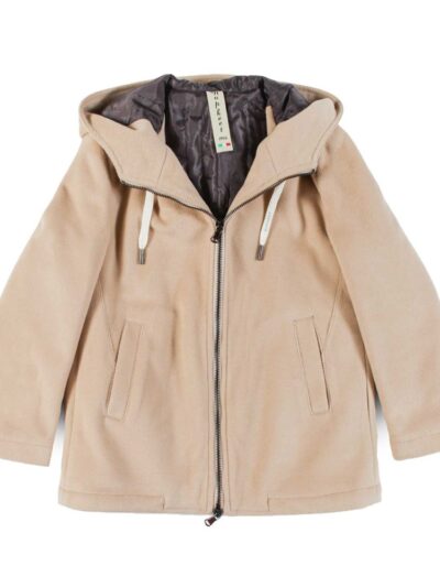 Giaccone foderato con cappuccio beige Nupkeet
