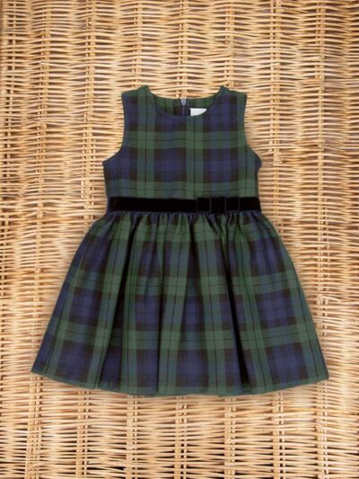 Abito scamiciato in tartan verde Baroni