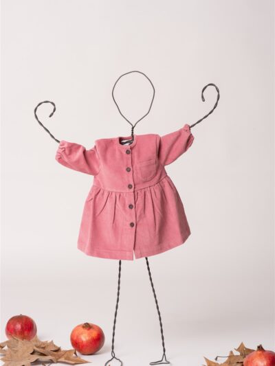 Abito in velluto millerighe chiusura con bottoni bouganville Latitta