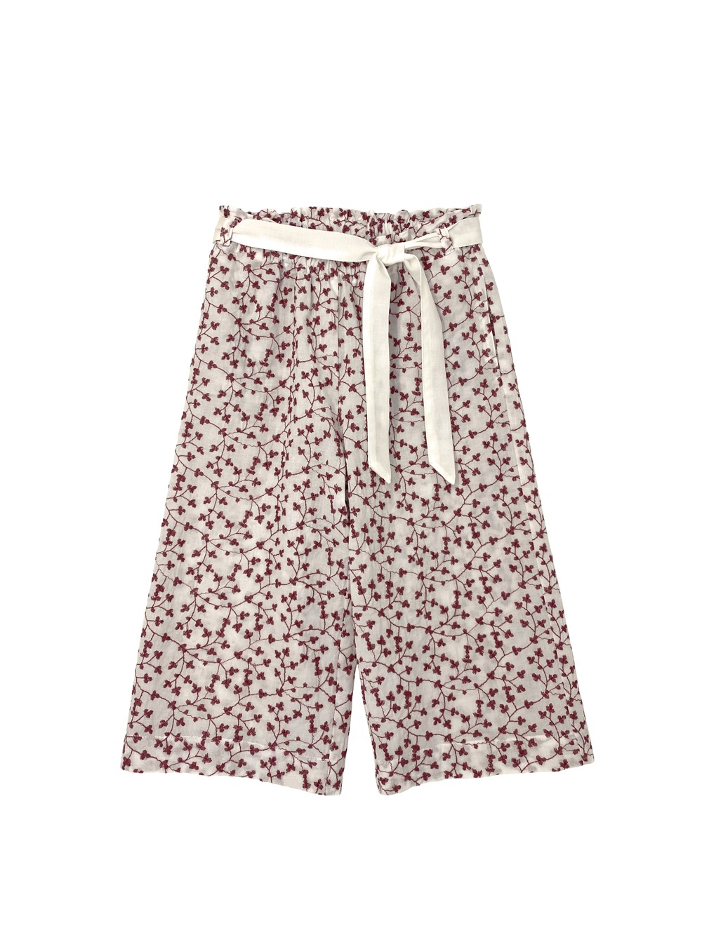 Pantalone bianco con fiori ricamati amarena Zhoe & Tobiah