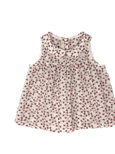 Maglia smanicata bianca con fiori ricamati amarena Zhoe & Tobiah