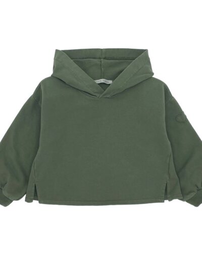 Felpa crop con cappuccio verde Zhoe & Tobiah