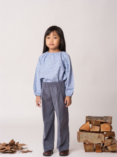 Pantalone in velluto millerighe con elastico carta da zucchero Latitta