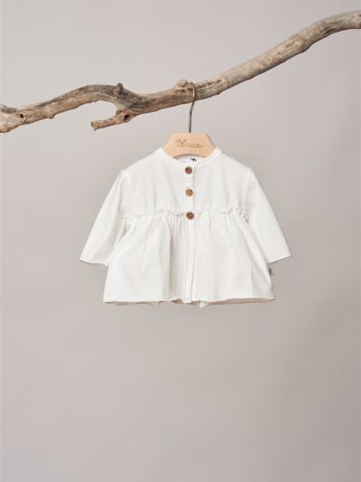 Cardigan in jersey bianco Latitta