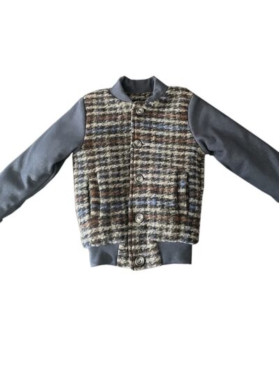 Bomber doppio tessuto blu Giro Quadro