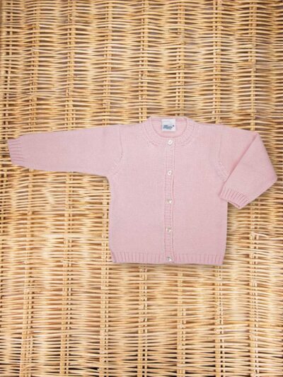 Cardigan in cotone con bottoni in madreperla rosa Baroni