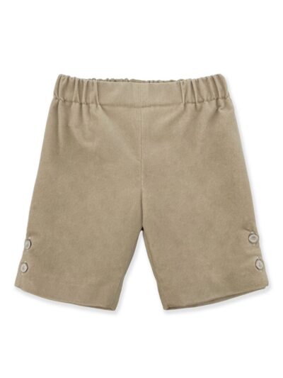 Completo bermuda lungo beige e camicia con profili beige La Stupenderia