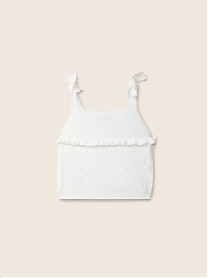 Completo in filo di cotone top e bermuda bianco Wedoble