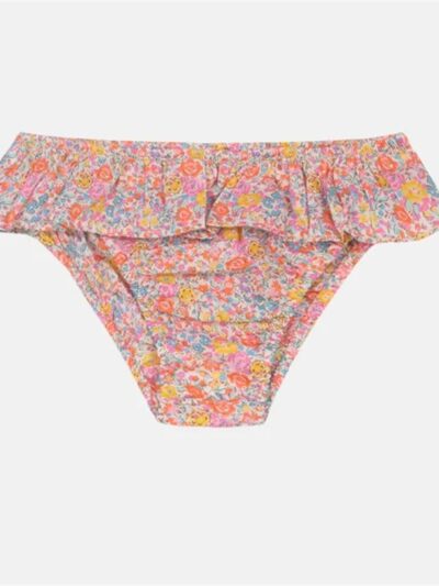 Mutandacon rouche in tessuto liberty fiorellini gialli, rosa, arancioni e celesti Pesciolino Rosso
