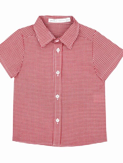 Camicia a manica corta quadretti rossi e bianchi Per te