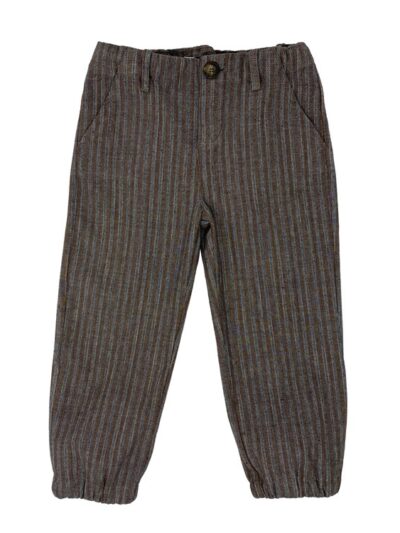 Pantalone con polsino gessato marrone grigio Zhoe & Tobiah