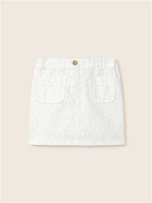 Gonna in lino con tasche panna Wedoble