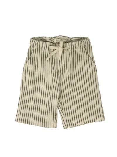 Bermuda con coulisse a righe verde e panna Zhoe & Tobiah