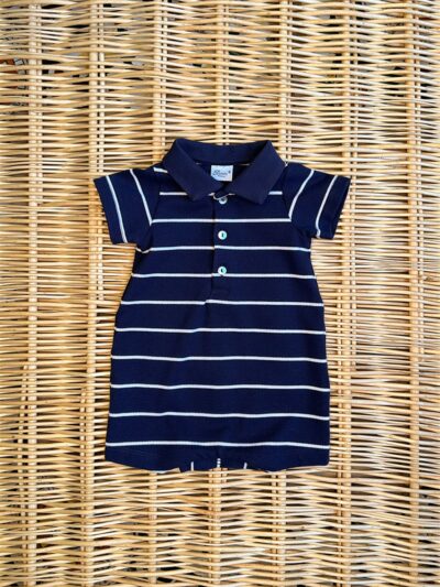 Pagliaccetto polo a righe blu e bianco Baroni