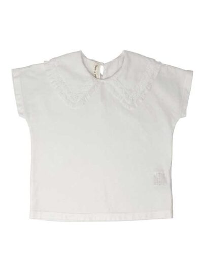 Maglia con colletto peter pan ricamato bianca Zhoe & Tobiah