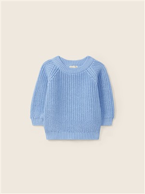 Maglione in cotone punto gambero celestone Wedoble