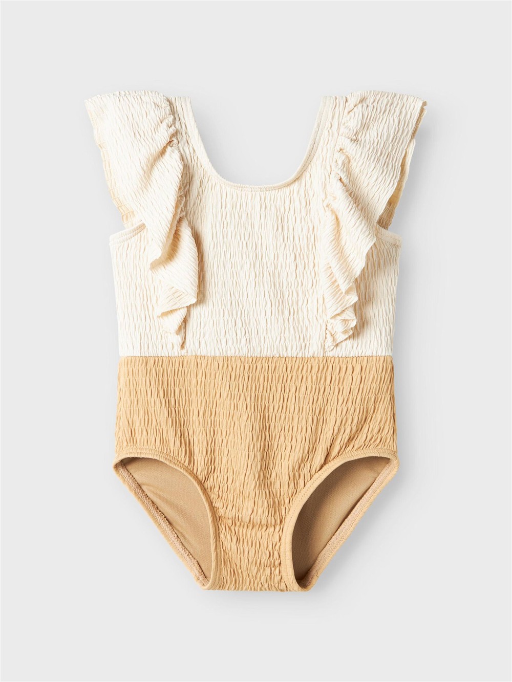 Costume intero beige e senape con alette Lil Atelier