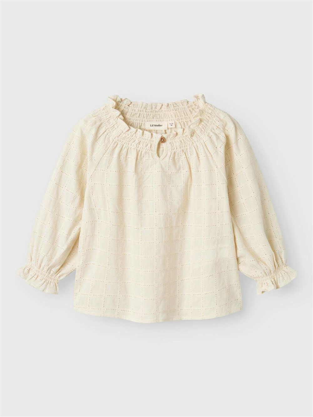 Maglia in cotone traforato avorio Lil Atelier