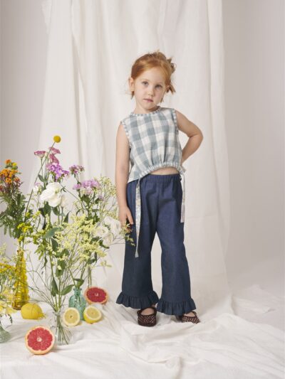 Jeans in cotone leggero con rouches Latitta